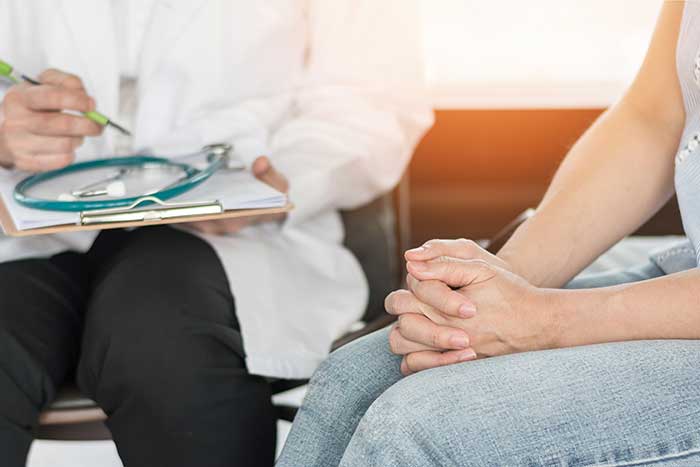Patient with doctor