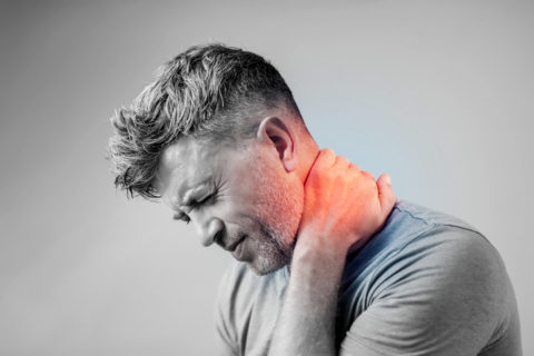 A man with neck pain