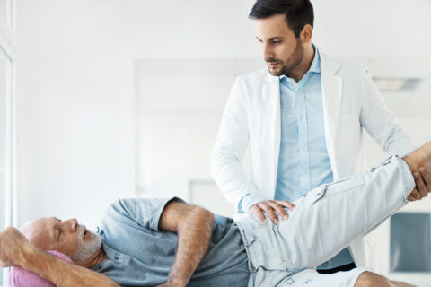 Senior man having medical exam