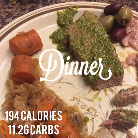 Dinner 194 calories 11.2g carbs