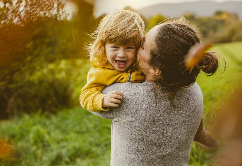 Mother playing with toddler son in Millersville, MD