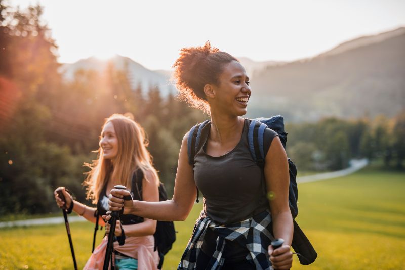 Female friends hiking in the Valley